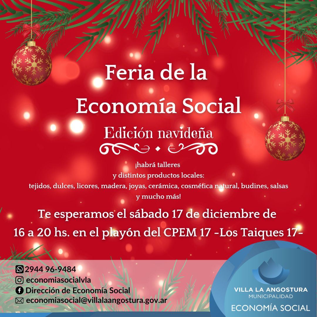 Llega una nueva edición navideña de la Feria de Economía Social