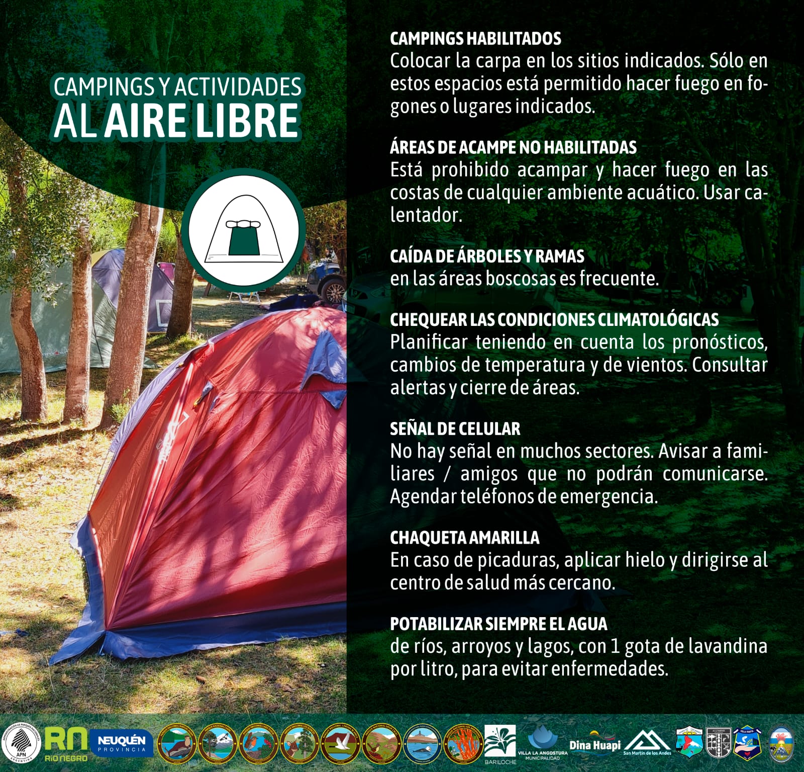 “Recomendaciones y cuidados en la naturaleza” – Campings y actividades al aire libre