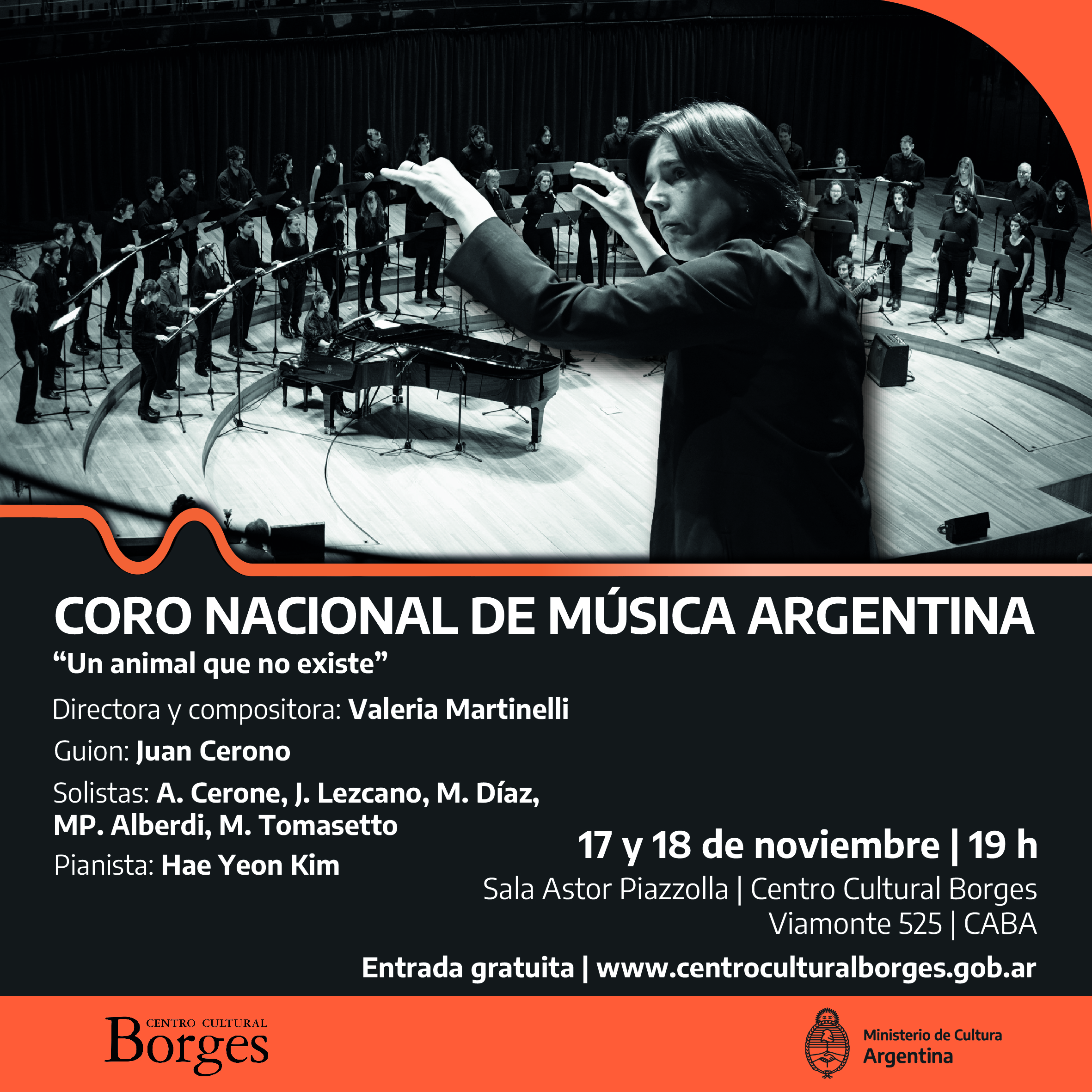 La obra “Un Animal que no existe” por el Coro Nacional de Música Argentina en el Centro Cultural Borges