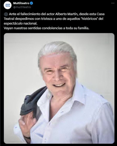 Murió Alberto Martín, el actor que marcó una época en la televisión argentina