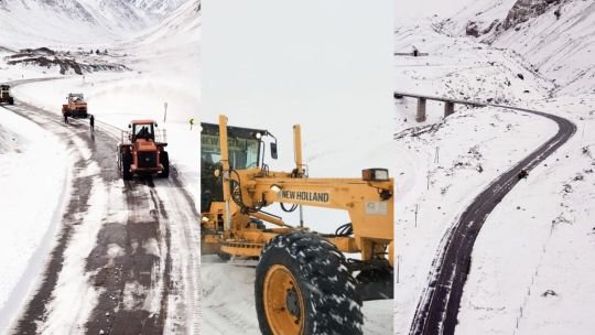 La Ruta 7 quedó inhabilitada en Mendoza por un temporal de lluvia y nieve