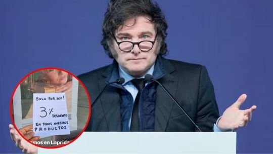 Humor cordobés: comerciantes ofrecían “Promos anti coima” durante la visita de Milei