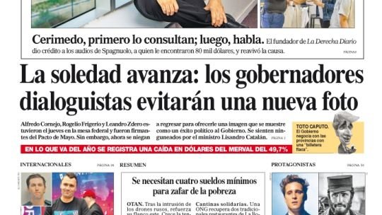 La tapa del Diario PERFIL del sábado 13 de septiembre de 2025
