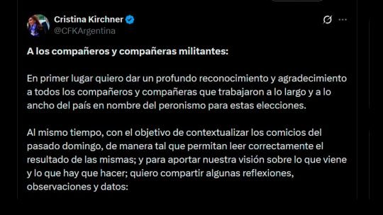 CFK le facturó a Kicillof el 7-S y lo culpó de la derrota del 26-O CFK le facturó a Kicillof el 7-S y lo culpó de la derrota del 26-O