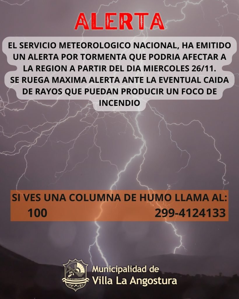 El servicio meteorológico Nacional emite alerta por tormenta .