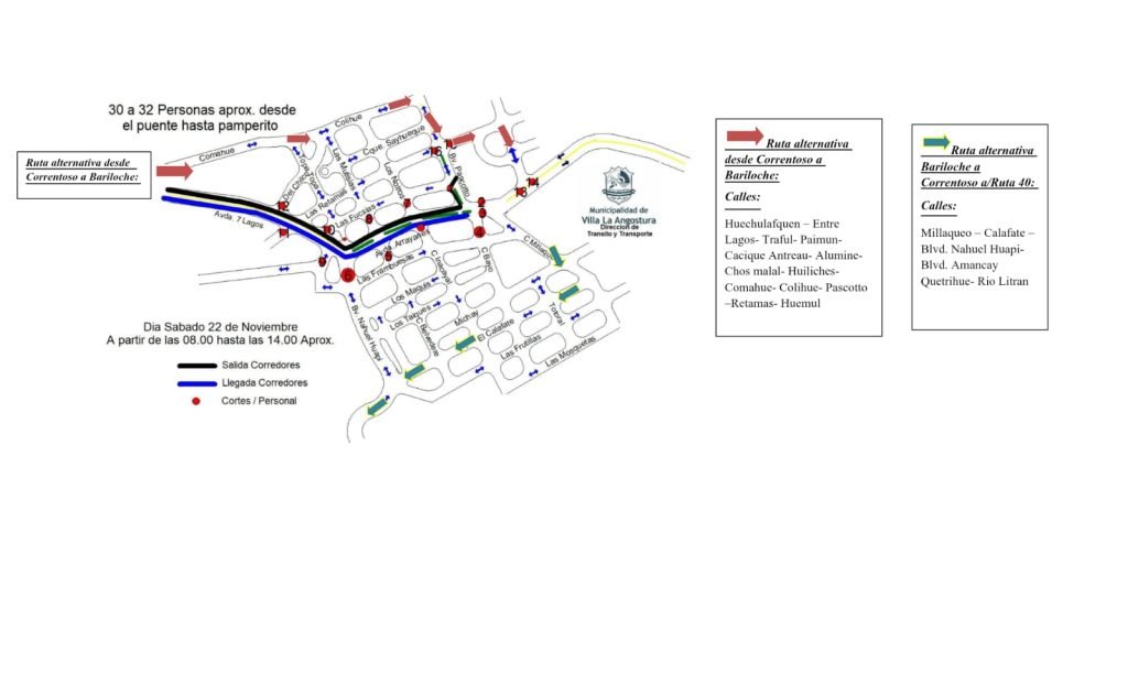 Subsecretaría de Seguridad y Ordenamiento Vial, corte de calles Gran Fondo 7 Lagos.