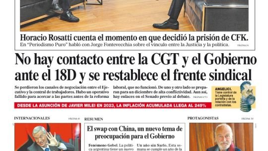 La tapa del Diario PERFIL del domingo 14 de diciembre de 2025
