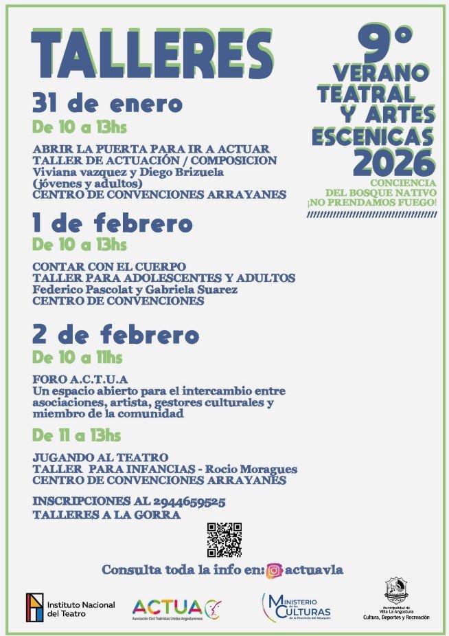 Comienza la 9ª edición del Verano Teatral y de Artes Escénicas en Villa La Angostura