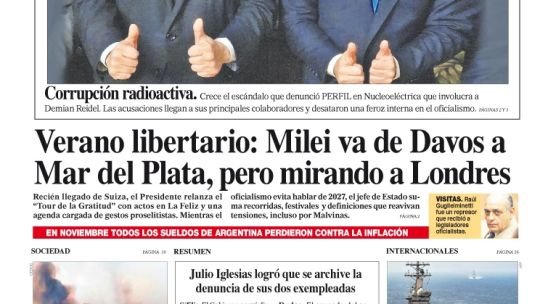 La tapa del Diario PERFIL del sábado 24 de enero de 2026