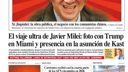 La tapa del Diario PERFIL del domingo 8 de marzo de 2026