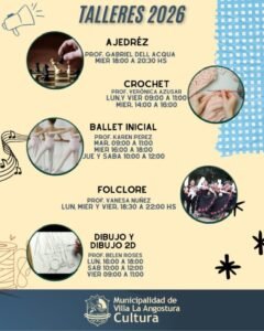 Se encuentran abiertas las inscripciones a los talleres de la Subsecretaría de Cultura.