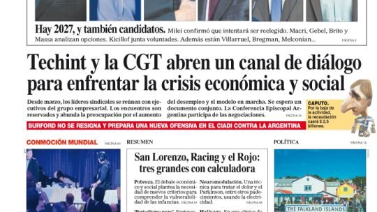 La tapa del Diario PERFIL del domingo 26 de abril de 2026