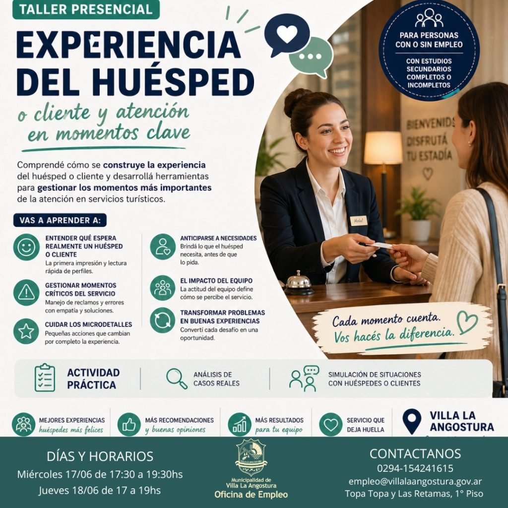 La Oficina de Empleo Brinda nuevos talleres.