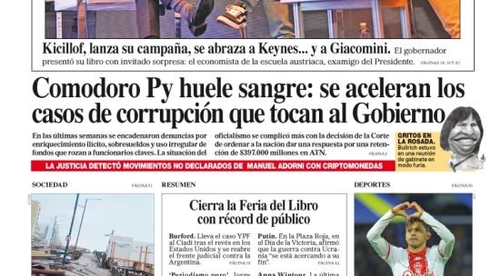 La tapa del Diario PERFIL del domingo 10 de mayo de 2026