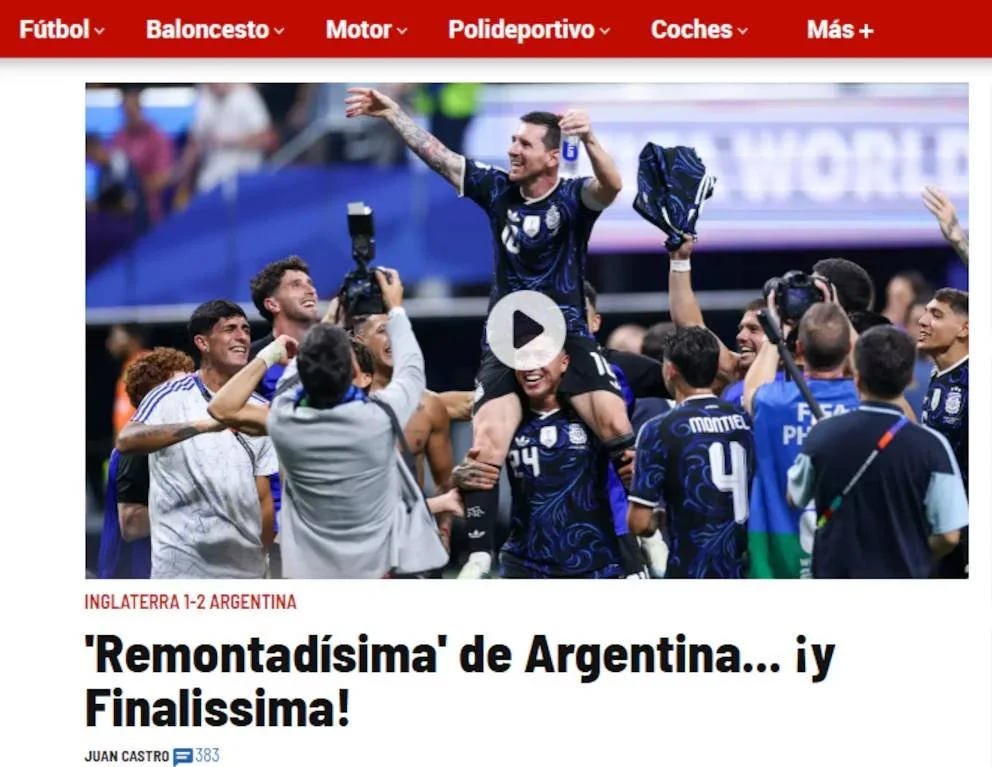 “Argentina nunca muere”: cómo reflejó la prensa mundial la clasificación a la final ante Inglaterra