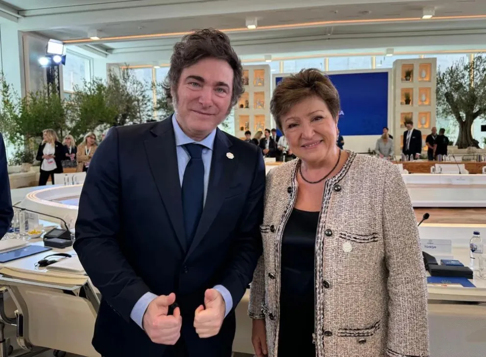 Georgieva llegó a la Argentina en un nuevo gesto de respaldo político a Milei