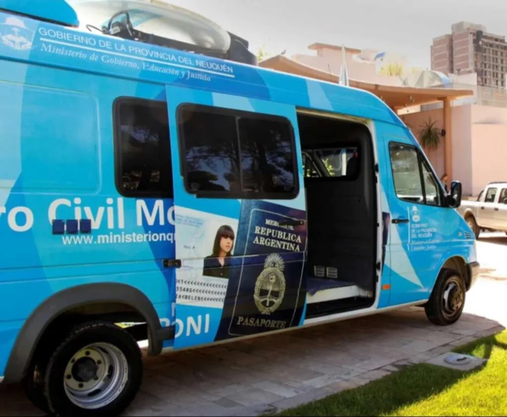 El Registro Civil Móvil va a recorrer cinco localidades de Neuquén durante la primera quincena de agosto