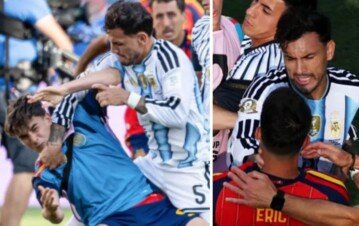 Lo que nadie mostró de la pelea de Paredes contra los españoles: la trompada de Molina que desató la batalla campal
