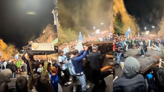 Mundial: festejando el triunfo, entrerrianos se subieron al techo de un bar “y se fueron al descenso”