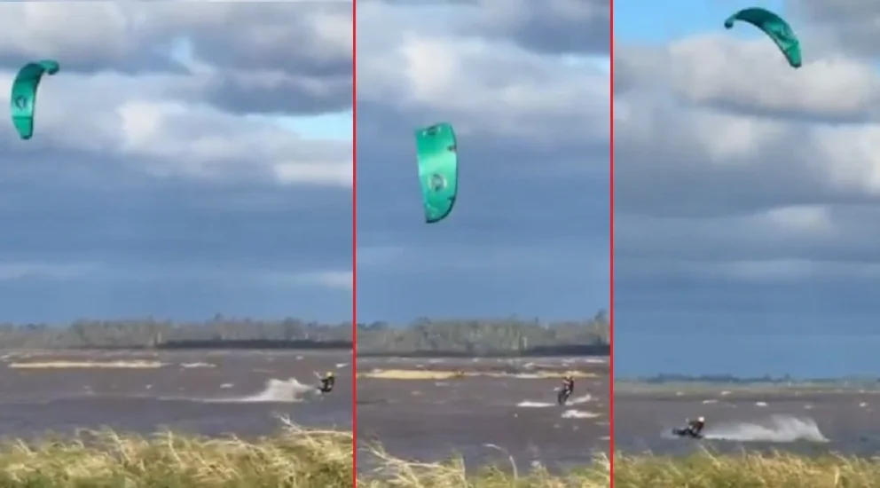 Murió un instructor de kitesurf en Santa Fe: su novia grabó el accidente fatal