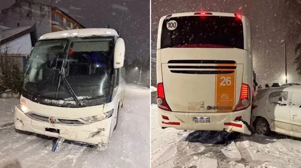 Accidente en Bariloche: un colectivo con 48 egresados perdió el control y chocó siete autos