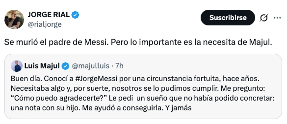 La insólita pelea de Jorge Rial y Luis Majul en medio del dolor absoluto de Messi por la muerte de su papá