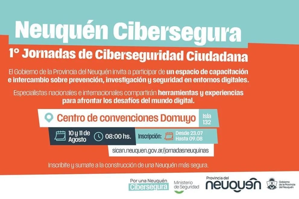 Provincia realizará las Jornadas Neuquinas de Ciberseguridad Ciudadana