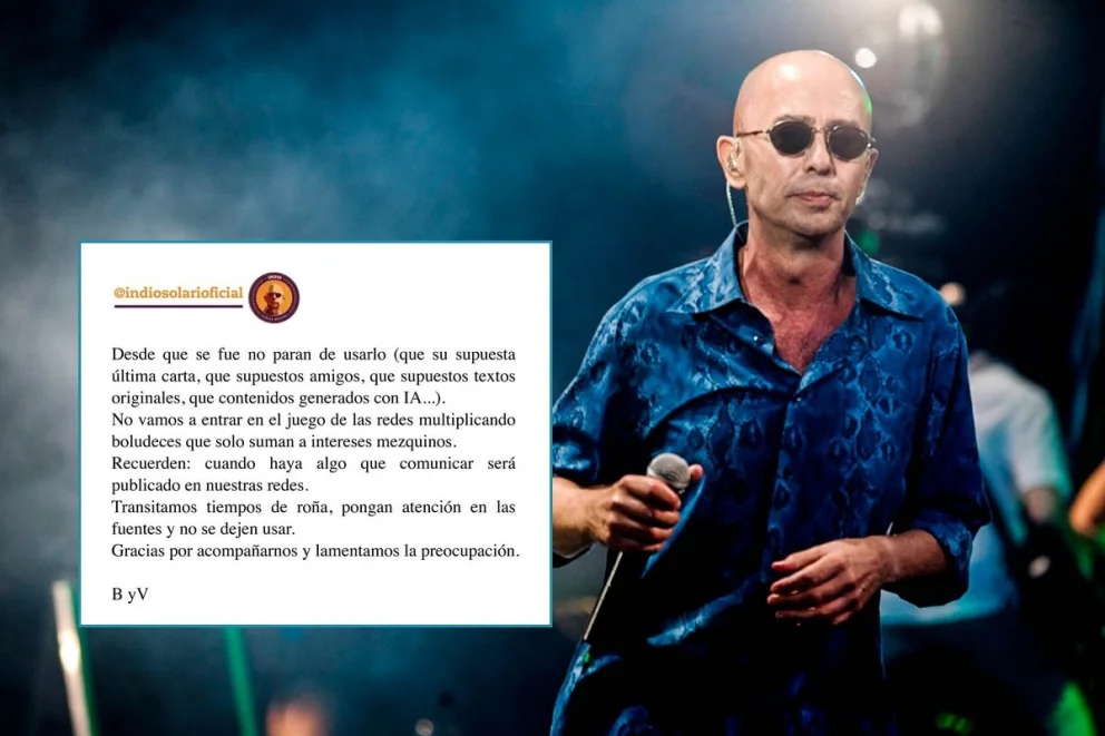 Indio Solari: drástica aclaración de la esposa y el hijo