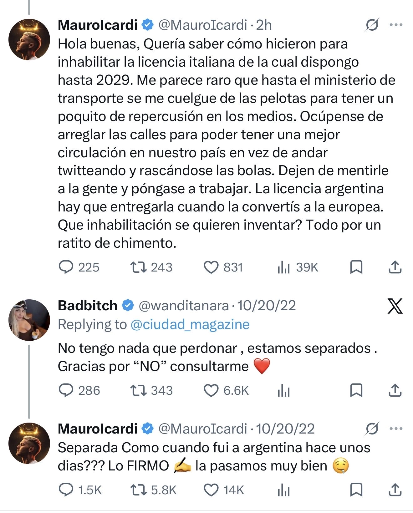 La furia de Mauro Icardi contra el Gobierno porque le inhabilitaron la licencia de conducir: “Se me cuelgan de las pelotas”