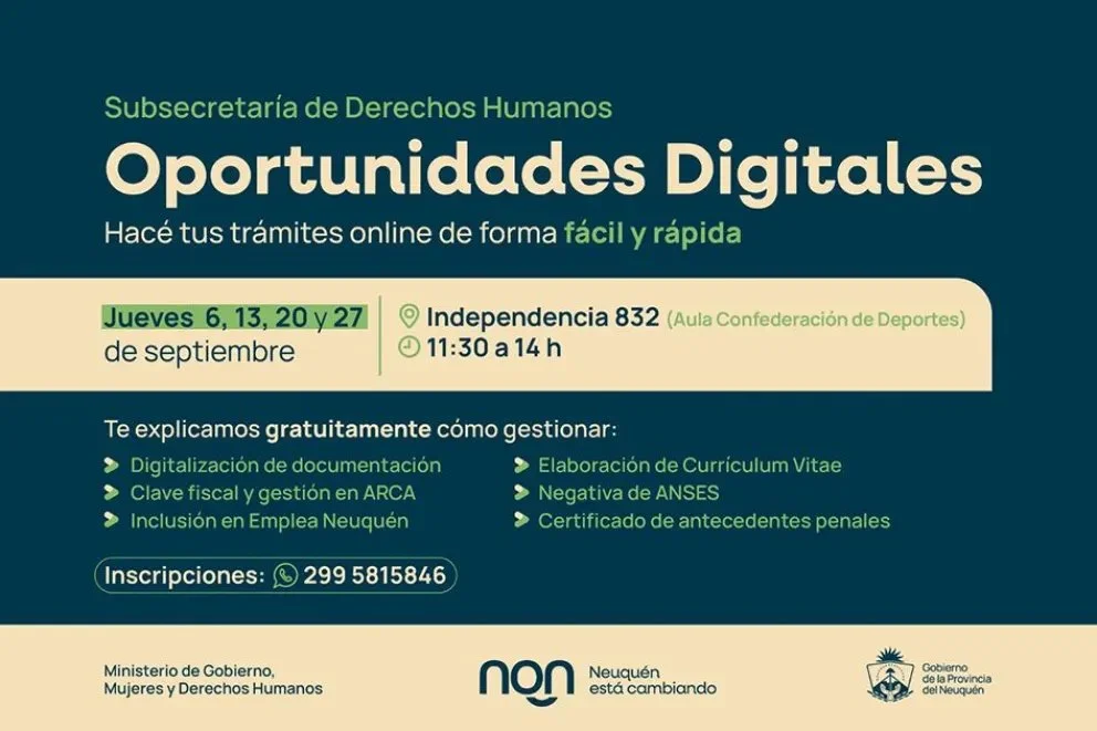 Trámites online en Neuquén: brindan asesoramiento gratuito para gestiones y servicios digitales