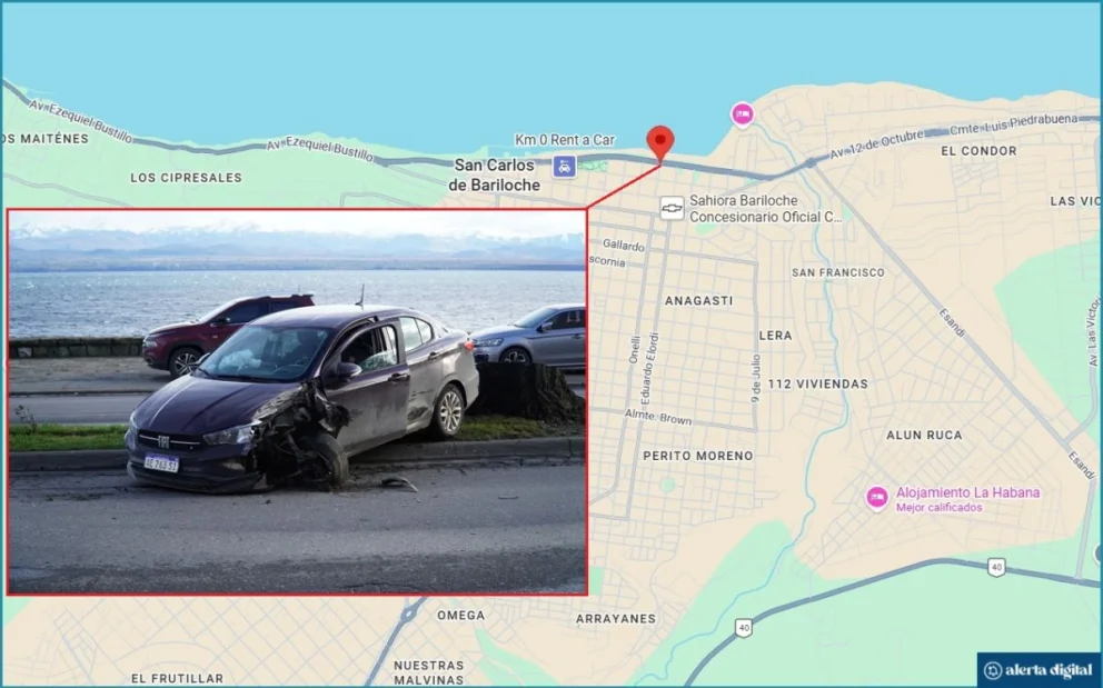 Insólito en Bariloche: chocó, se bajó con un arma y se robó el auto chocado