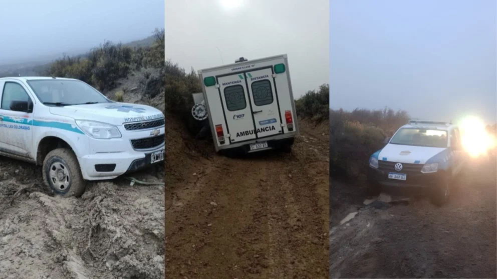 Tragedia en el interior de Neuquén: murió un criancero de 59 años y las ambulancias quedaron atrapadas en el barro