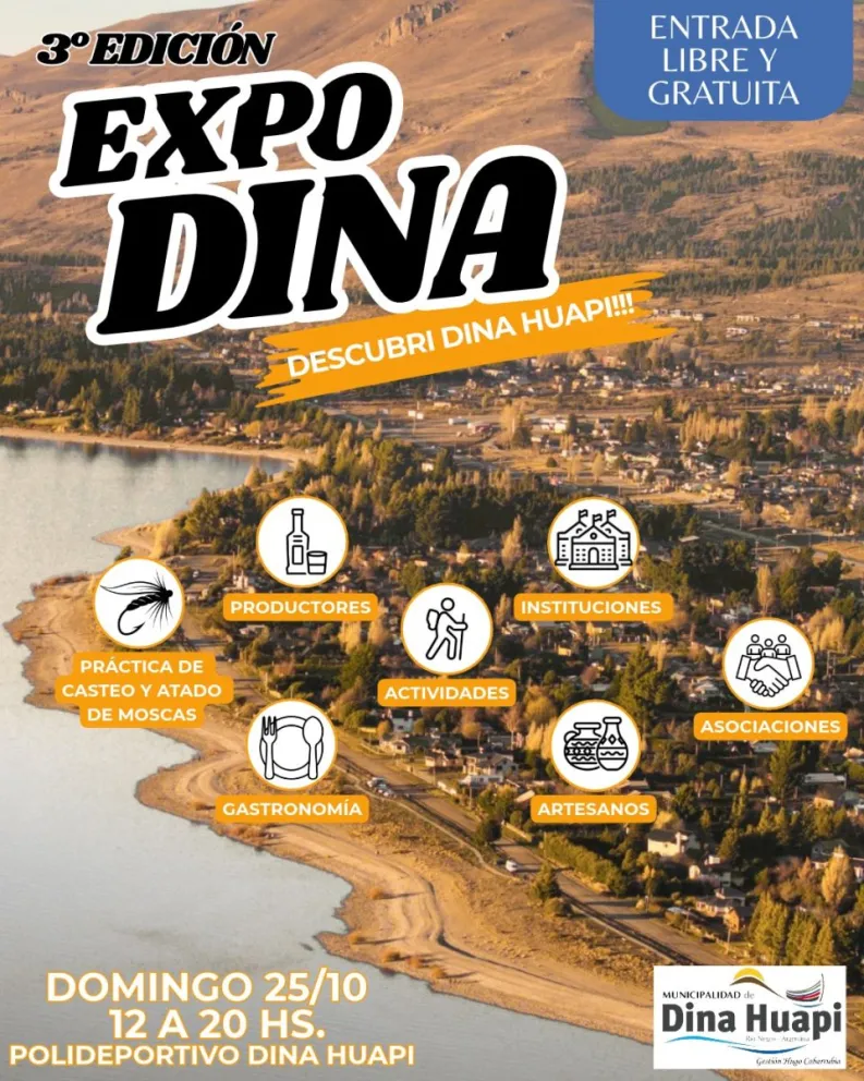 Expo Dina: emprendedores, artesanos y actividades para disfrutar este domingo en Dina Huapi