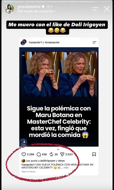 Dolli Irigoyen se metió en el escándalo de Maru Botana en MasterChef con un mensaje que dio que hablar