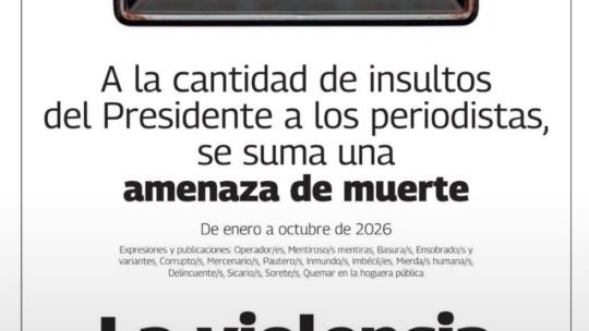 La Academia Nacional de Periodismo advierte: “A la cantidad de insultos del Presidente, se suma una amenaza de muerte “