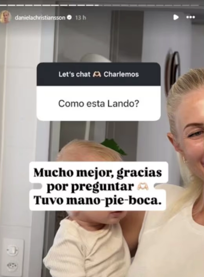 Daniela Christiansson rompió el silencio sobre el problema de salud de su bebé de 9 meses con Maxi López