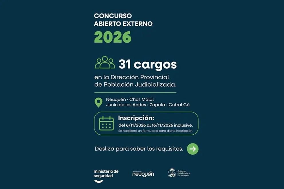 Convocatoria para cubrir cargos en la Dirección Provincial de Población Judicializada
