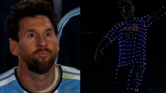 La pandereta, el “Chiqui” y el blooper de la “pierna equivocada”: tormenta de memes por los drones en la despedida de Messi